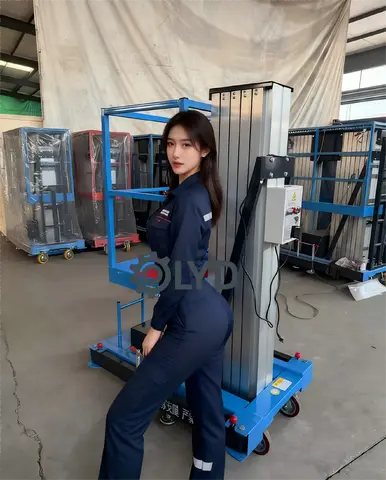 Mesa elevatória hidráulica elétrica de tesoura, plataforma de trabalho aéreo móvel de liga de alumínio, carga 100kg 10m de altura