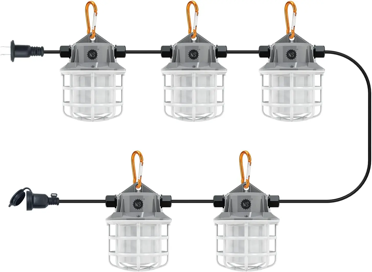 

50FT LED String Work Lights 7500LM, Industrial Grade for Construction Sites, Renovation, Patio & Outdoor Lighting