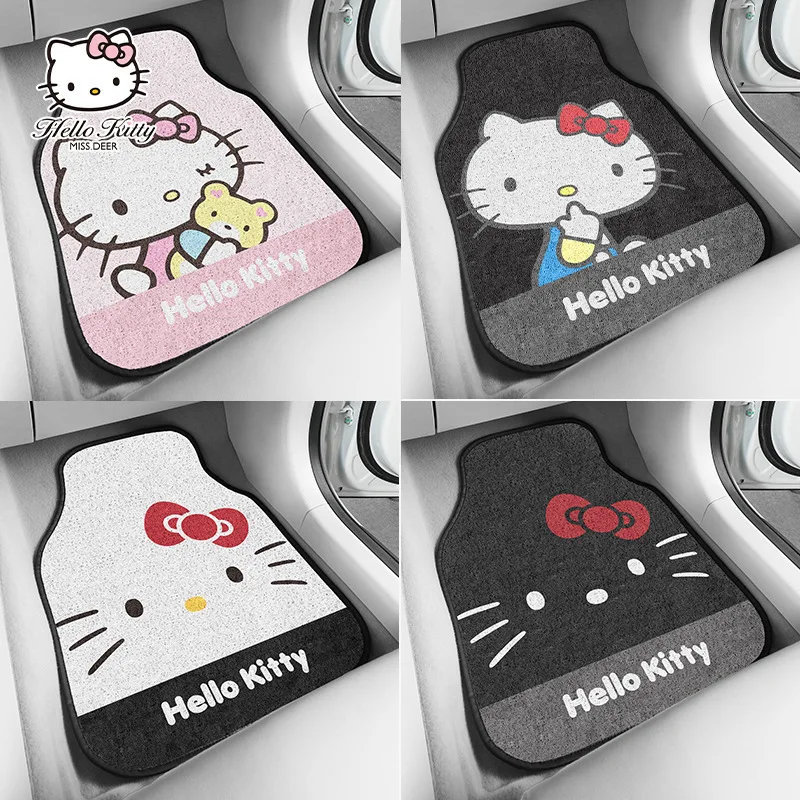 Sanrio Car Carpet Floor Mat Car Protective Mat Dustproof Easy To Clean Removable Cartoon Hello Kitty Car Accessories Gift