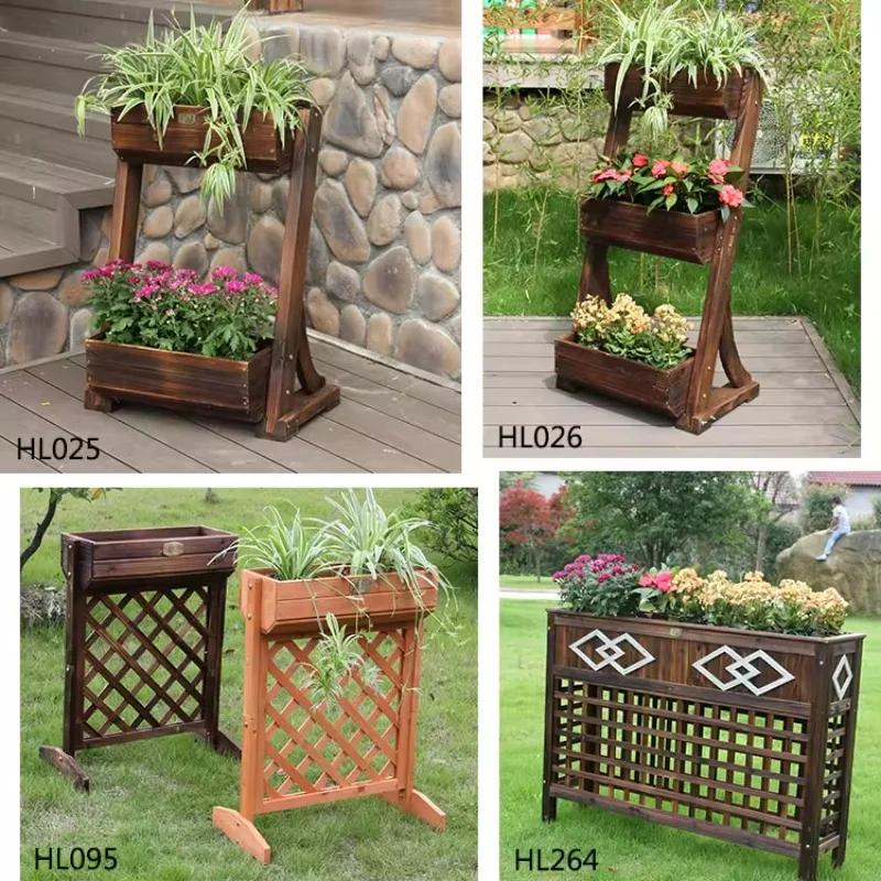 

Flower planting wood pots garden planter raised vegetable beds