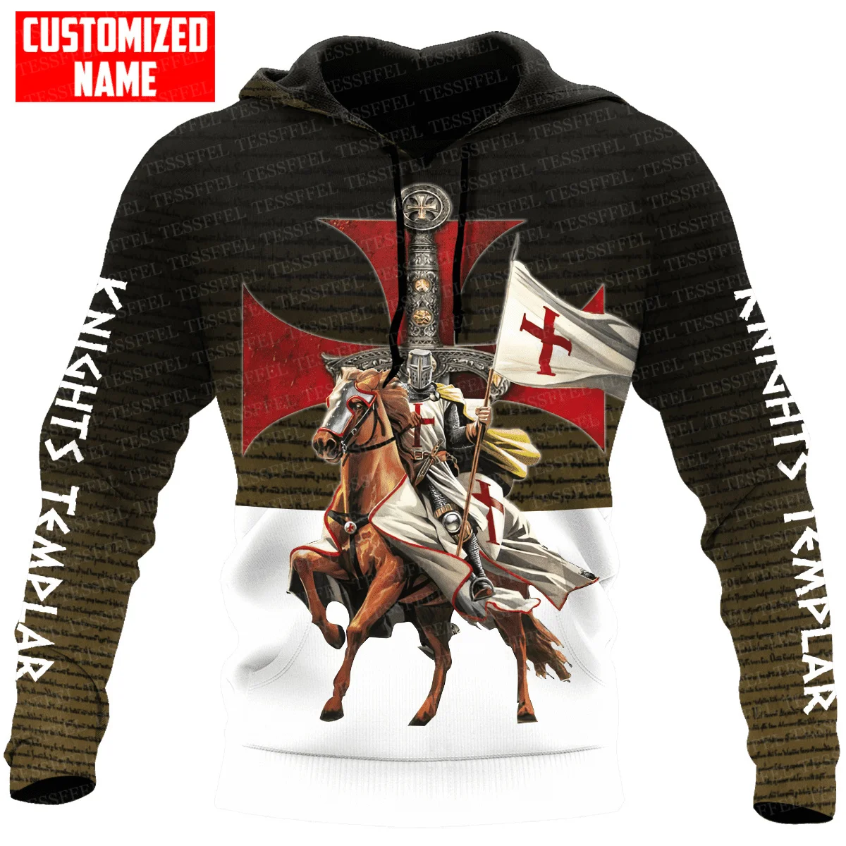 

Custom Name Cosplay Knight Templar Lion Armor God Guard Pullover Vintage Retro Funny Harajuku Tracksuit 3DPrint Jacket Hoodies L