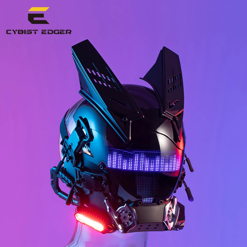 Led Cyber Mask DIY Custom Content Control By App, Night City Music Festival Fantastic Party Cosplay SCI-FI Helmet Gift Adults