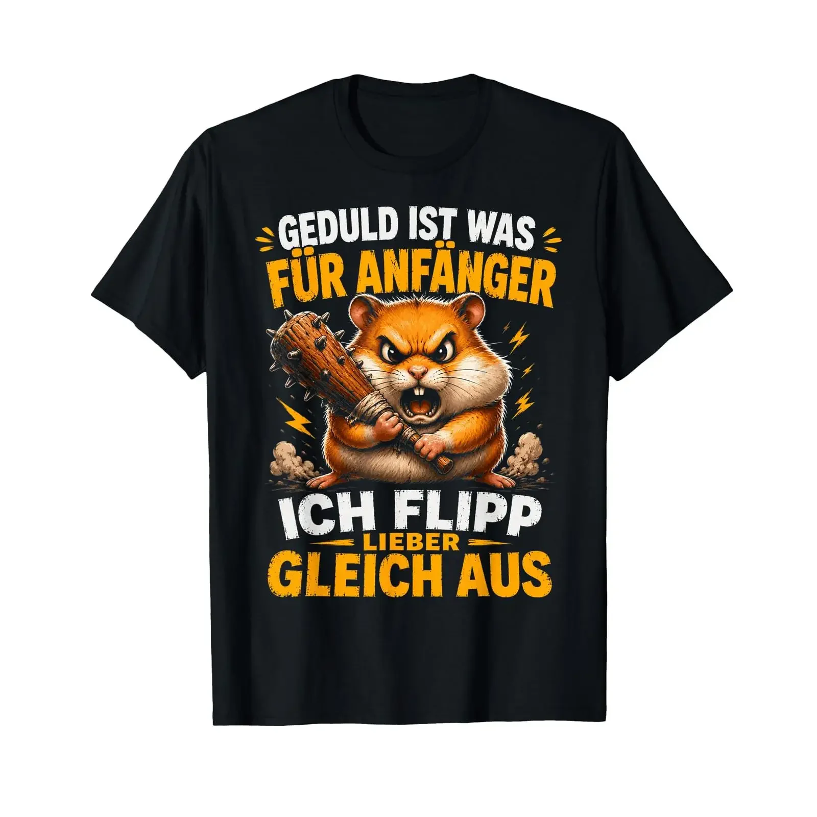 T shirt with German text Patience is for beginners Sarcasm Duck Language vintage Washed Casual Stretched Stylish Breathable