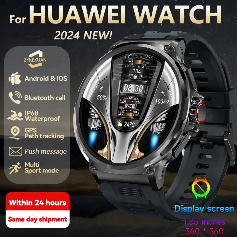 

For Huawei Xiaomi GPS Track Smart Watch Men 1.85-Inch Ultra HD AMOLED Screen 710 Mah Battery Bluetooth Call SmartWatch 2024 New