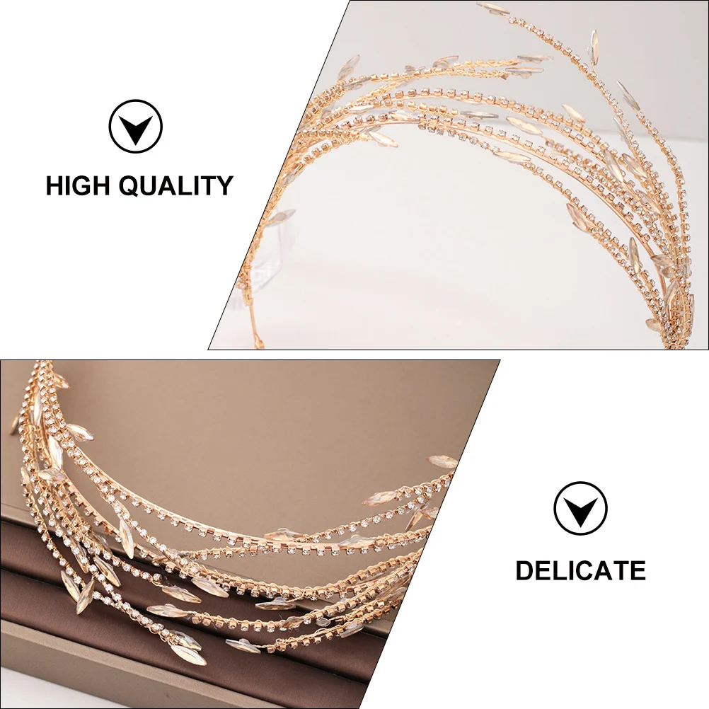 

Золотая повязка на голову со стразами, повязка для волос, свадебный головной убор, свадебные аксессуары, блестящий сплав FD972, элегантная, модная, длительный срок службы