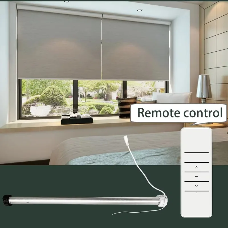 Tuya Wi-Fi Battery Smart Curtains Motor Roller Blinds 38mm Tube Blockout Solar Window Shades OLED Bar for Home Hotel Android