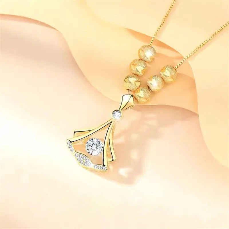 Exquisite Skirt, Zircon Pendant Necklace Women Light Luxury Temperament, Versatile Banquet Jewelry