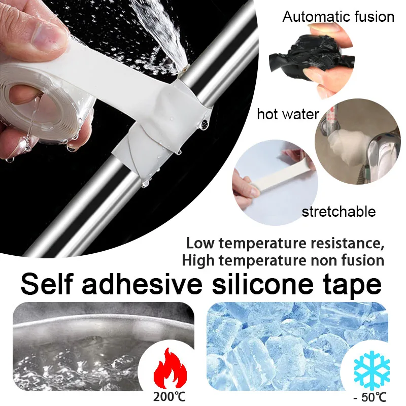 Reparatur von hochtemperatur- und Hochdruck-Wasserleitungen, wasserdichtem und auslaufsicherem Klebeband, isolierendes selbstklebendes Silikonband