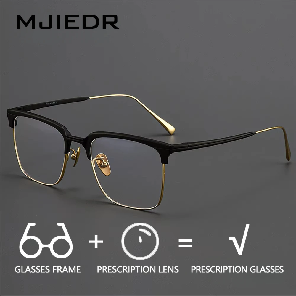 

Square Titanium Prescription Glasses Men Myopia Bifocal Progressive Eyeglasses 1.74 Multifocal Spectacles Optical Retro Eyewear