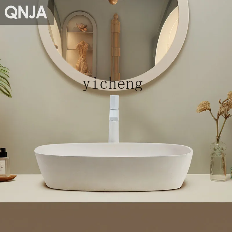 

B1 Countertop Wash Basin Glossy Oval Bathroom Artistic Wash Basin