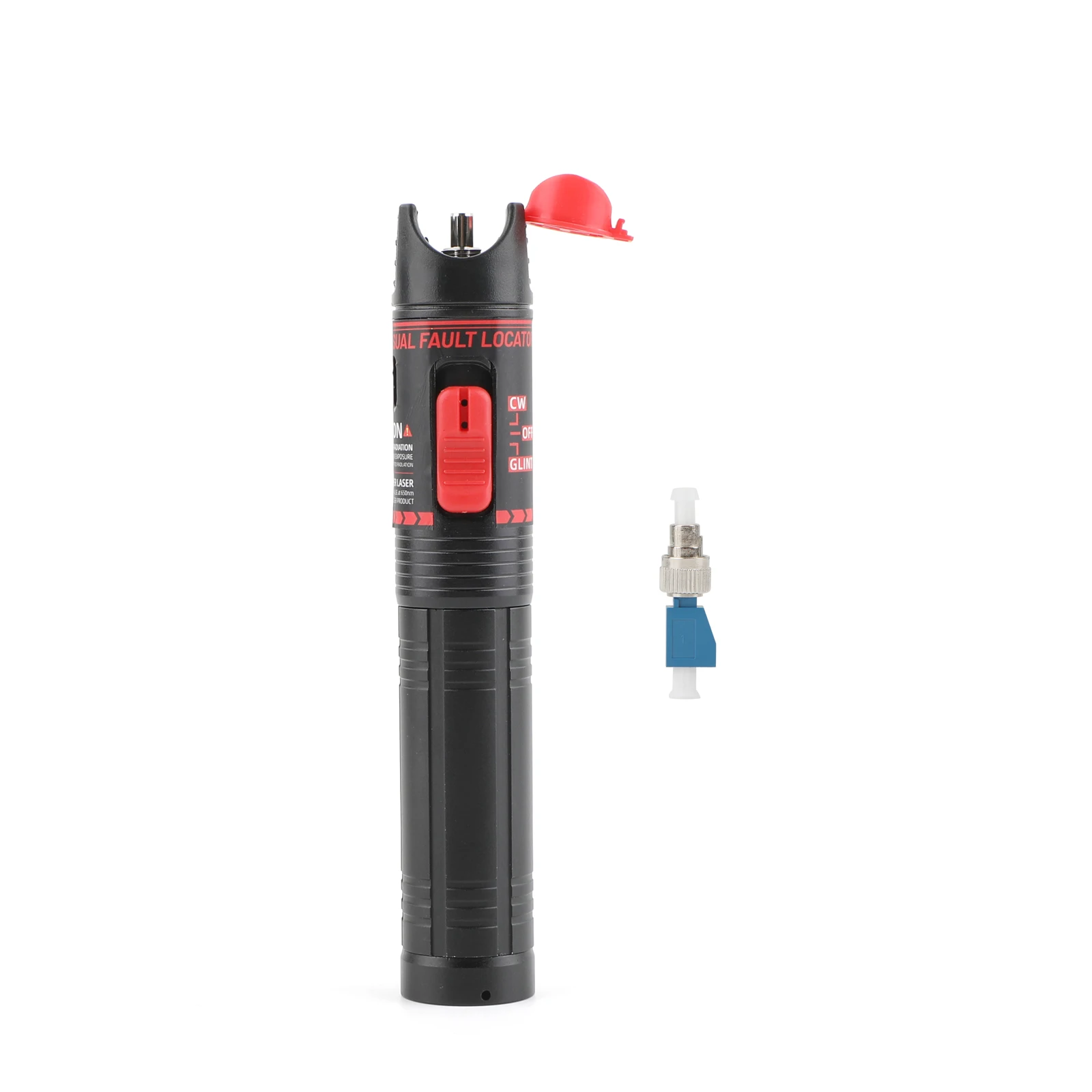 Wiederaufladbarer Glasfaser-Tester, Visueller Fehlerdetektor 15/30/50/80/100KM mit Adapter, FTTH Optischer Stift SC/FC/ST Faserpointer – Detail 10