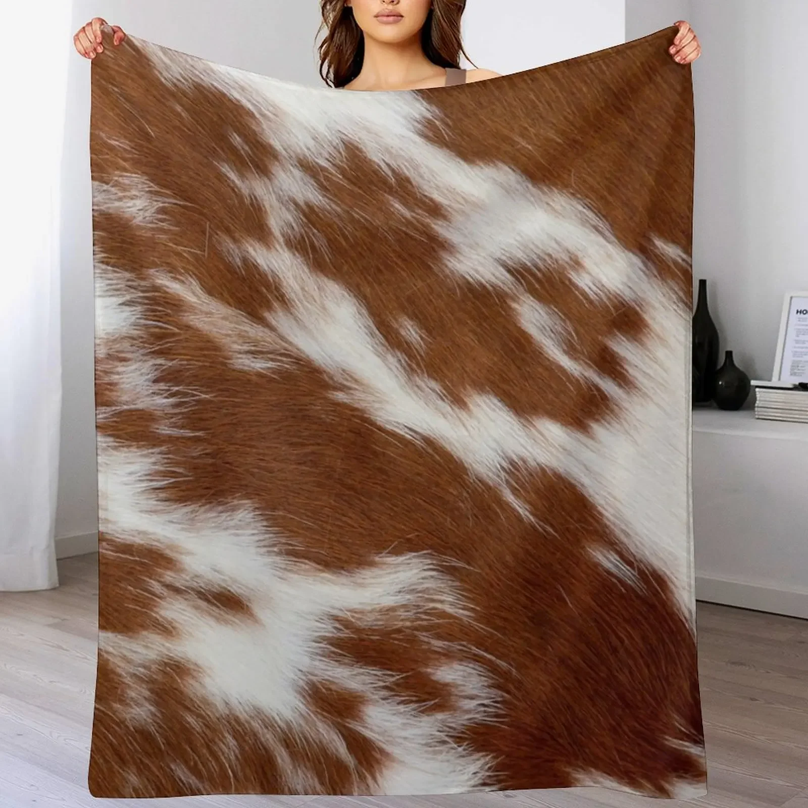 

New Cow skin, brown faux fur Throw Blanket Blankets Sofas Of Decoration Decorative Throw warm for winter Blankets