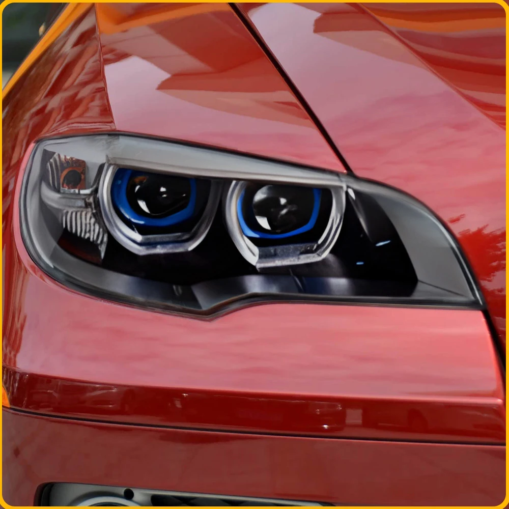For BMW X6 E71 2008-2014 Modified Angel Eye Style Headlights Assembly Auto LED DRL Projector Lens Plug and Play Car Accessories