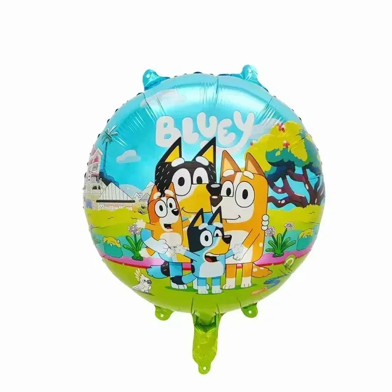 Bluey Family New Cartoon Aluminum Balloon Cartoon Game Toy Blue Orange Brouy Balloon Decoration Set Birthday Party Supplies