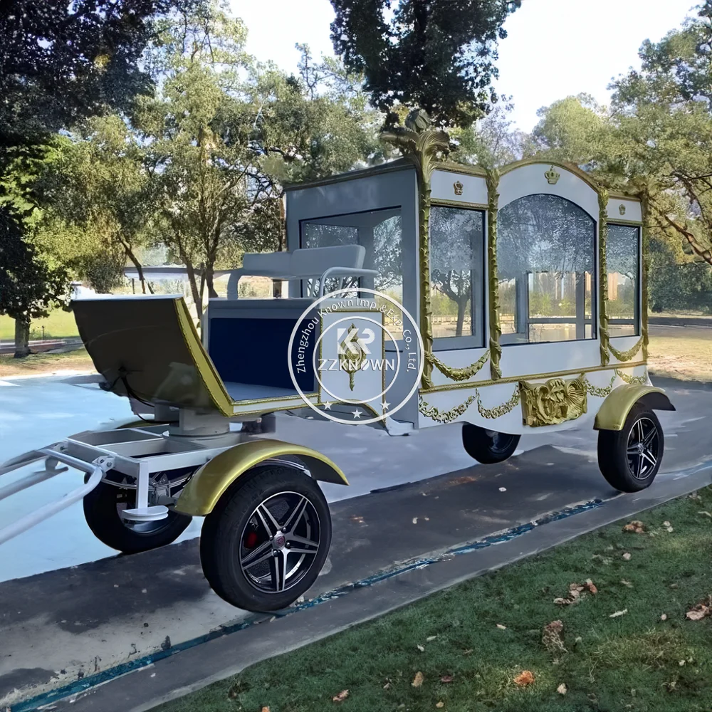 2024 Modern Design Coffin Cart Antique Funeral Vehicle Hearse Cart Electric Vintage Funeral Car trailer Type Hearse