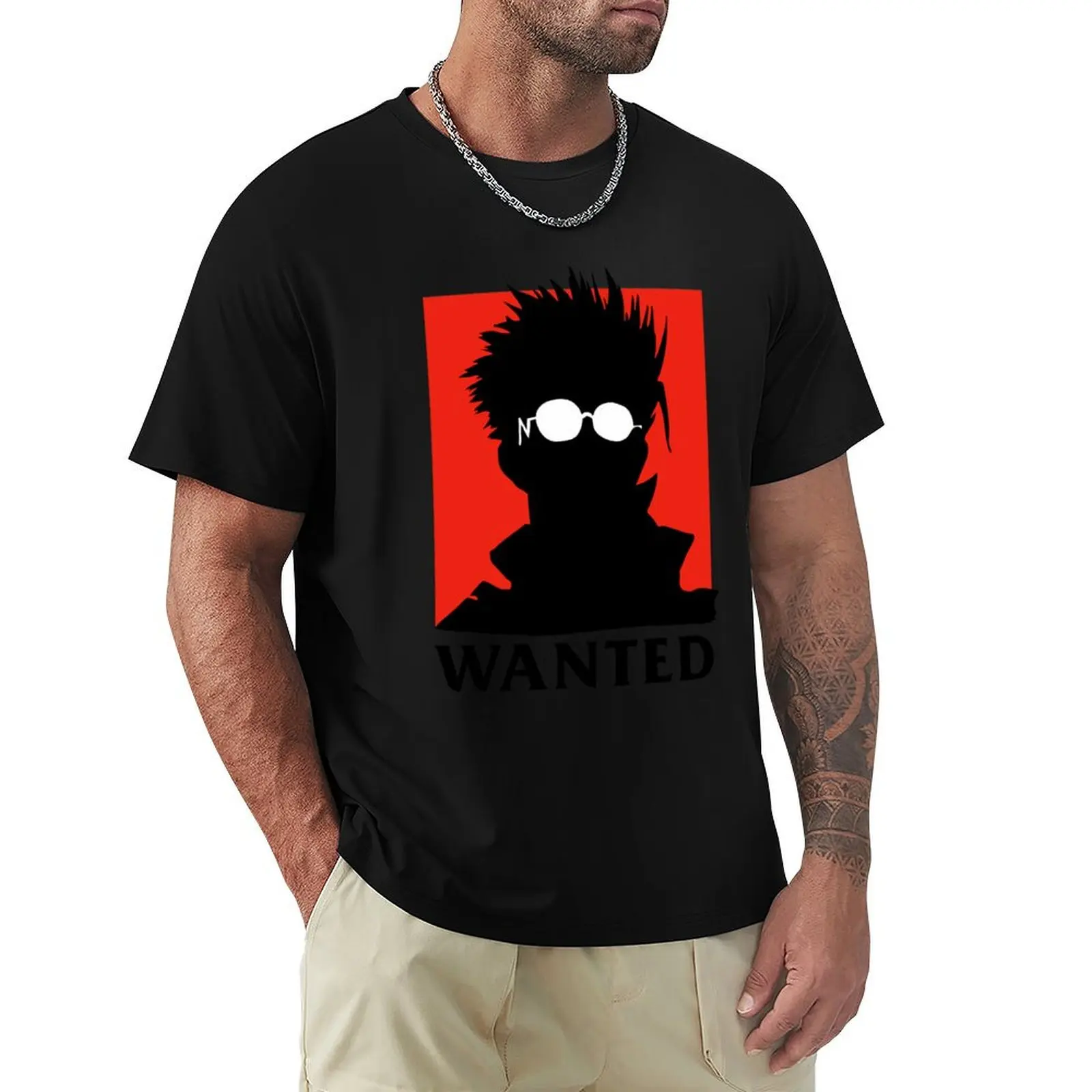 

VASH THE STAMPEDES SILHOUTTE WANTED T-Shirt cotton man t-shirts custom t shirt Louboutins mens vintage t shirts