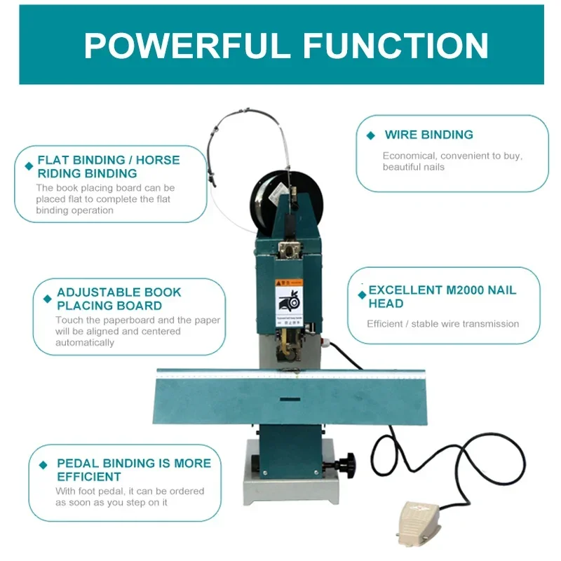 TSD-B5 เครื่องเย็บลวดเหล็กม้าขี่เล็บเครื่อง M2000 หัวความเร็วสูงขี่ม้าและแบน