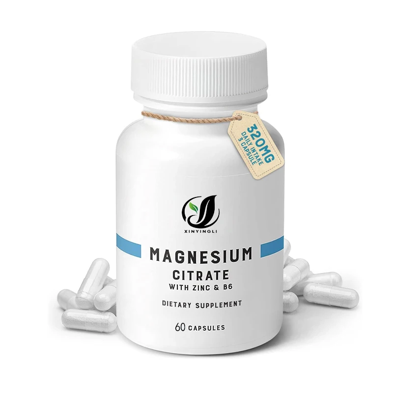 Magnesium citrate, 85%, daily intake 3 pills | Gluten free | Magnesium supplements contain zinc and vitamin B6