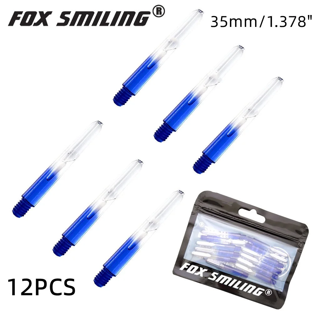 Fox Smiling 12pcs 2BA 35mm Darts Shafts Nylon Dart Shaft For Professional Darts Plastic Dart Shafts Accessories 5 Colors