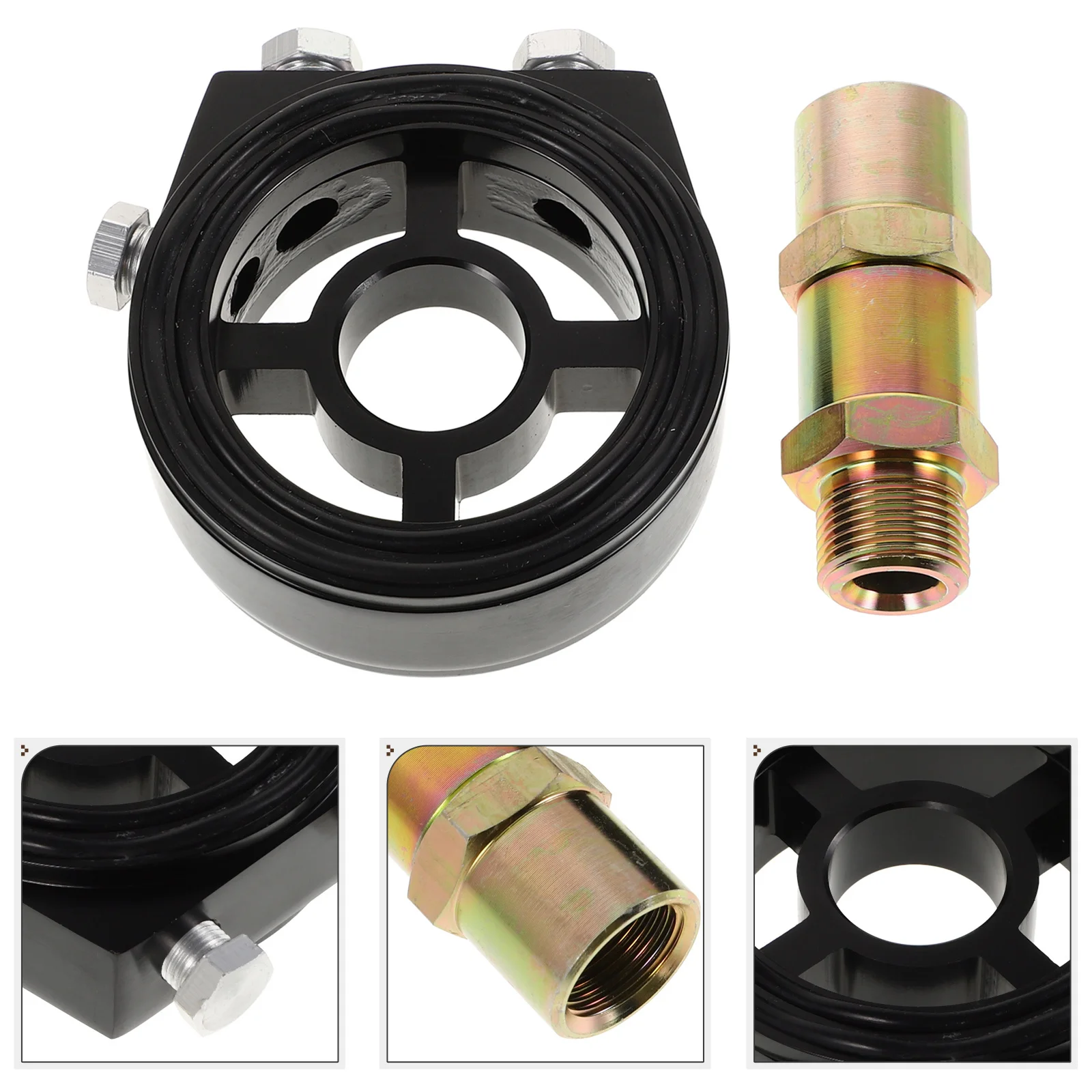 

Universal Aluminum Oil Cooler Sandwich Plate Adapter for Engine Oil Pressure Gauge Kit Car Modification Durable Metal