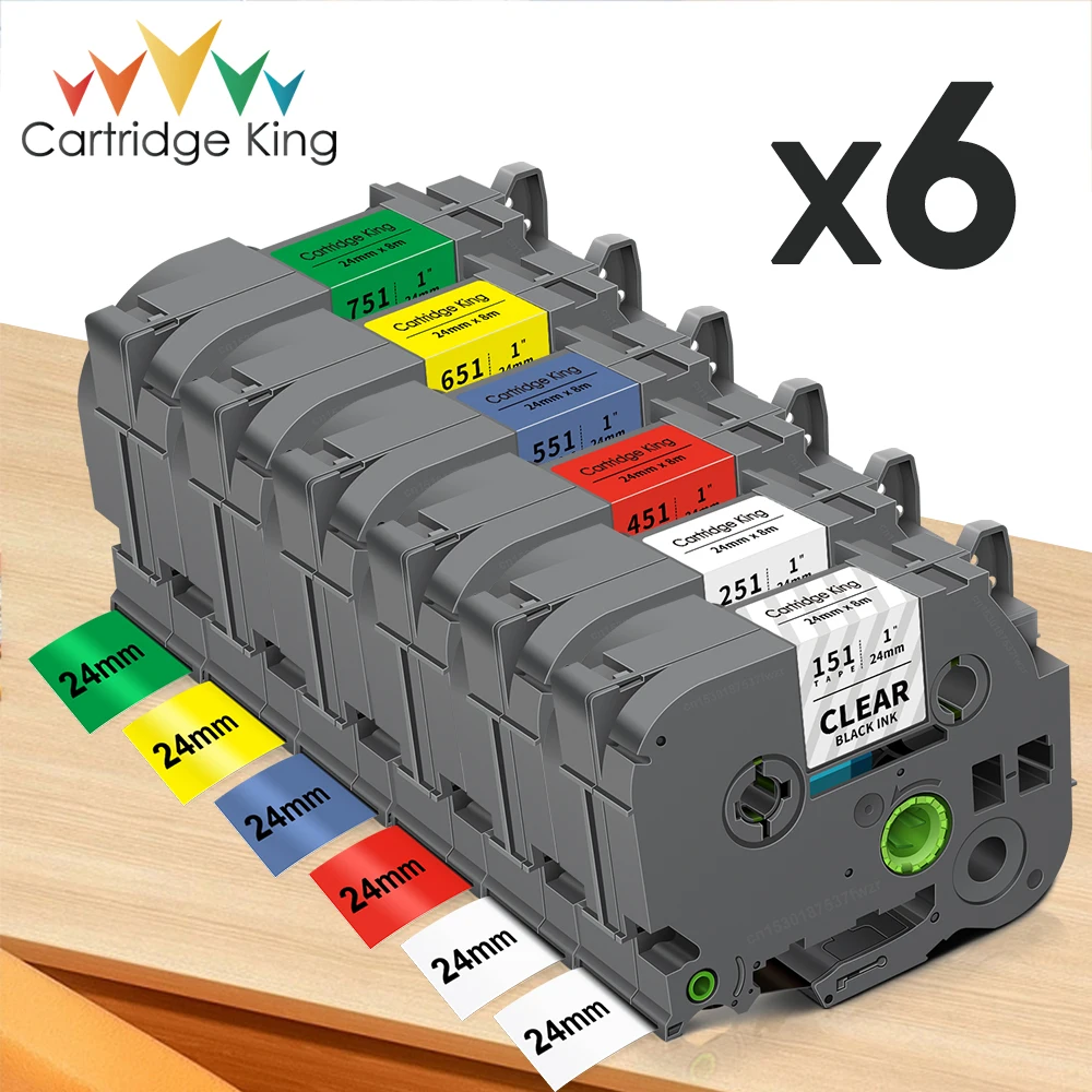 5~6PK for Brother 24mm Label Tape TZe251 TZe151 TZe451 TZe551 TZe651 TZe751 Compatible for Brother Ptouch PT-D610BT Label Maker