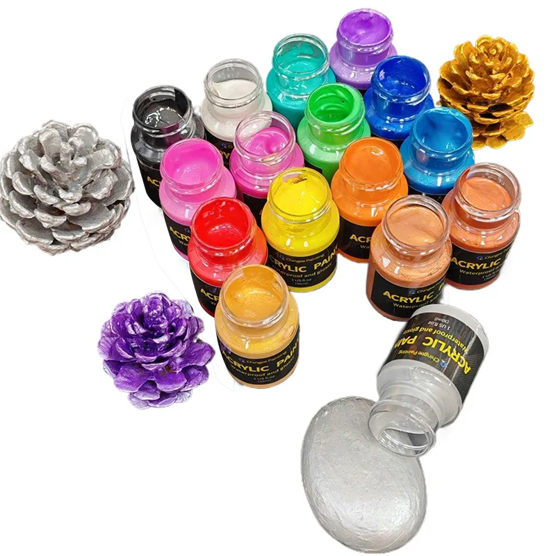 

6/ 9/16 Colors 30ml Pearlescent Metallic Acrylic Pigment Set Studio Handmade Painting Graffiti Chameleon Acrylic Paint