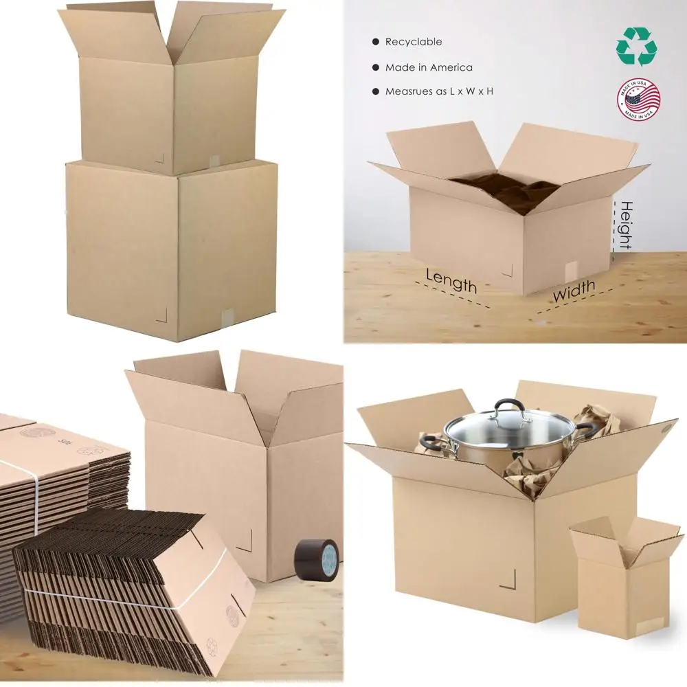 صناديق شحن من الورق المقوى المموج مقاس 20 × 20 مكونة من 15 قطعة - بريد بني/كرافت، تعبئة، نقل، تخزين للأعمال والاستخدام المنزلي #1