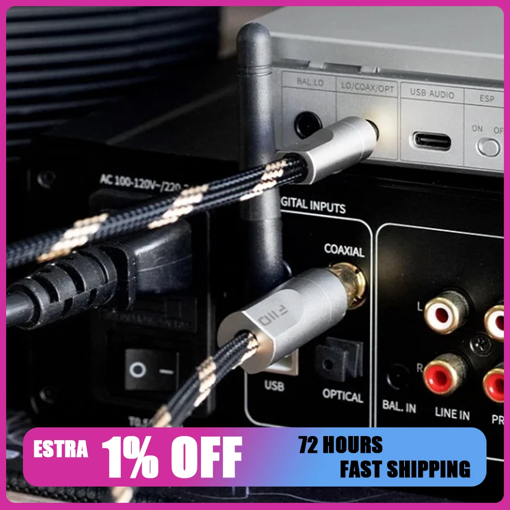 Cable coaxial de audio digital FIIO LL-RCA1S 20 CM / LL-RCA1 80 CM de 3.5mm a RCA