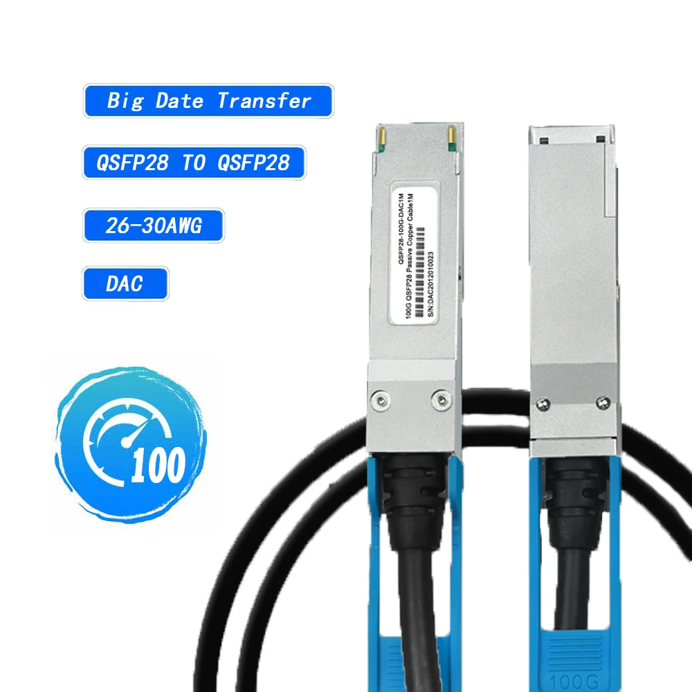 100G QSFP28 DAC Cable Twinax 1m~5M Passive Direct Attach Copper for Cisco Ubiquiti Mikrotik Netgear Huawei 100G QSFP28 Cable