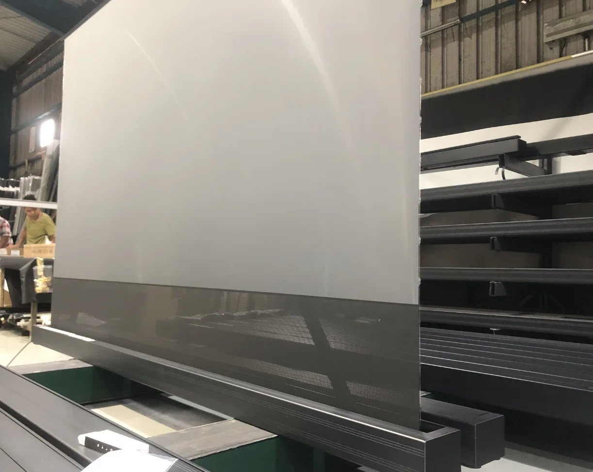 110-Inch Electric Projector Screen With 4K Laser UST Cbsp Alr Projection For Home Cinema New Rising Floor Projector Screen