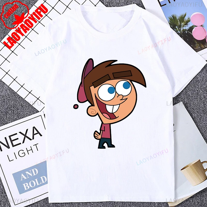 مضحك The Fairly Oddparents الكرتون تيمي واندا كوزمو الجرافيك تي شيرت عادية فضفاض موضة القطن تي شيرت Y2k للجنسين التي شيرت #3