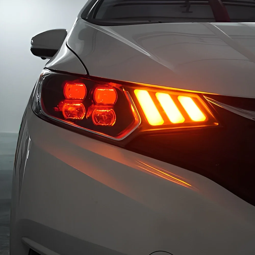 Auto Headlights For Honda Fit GK5 2014-2020 LED Car Front Lamps Assembly Upgrade Mustang style 4 Projector Lens Tool Accessories