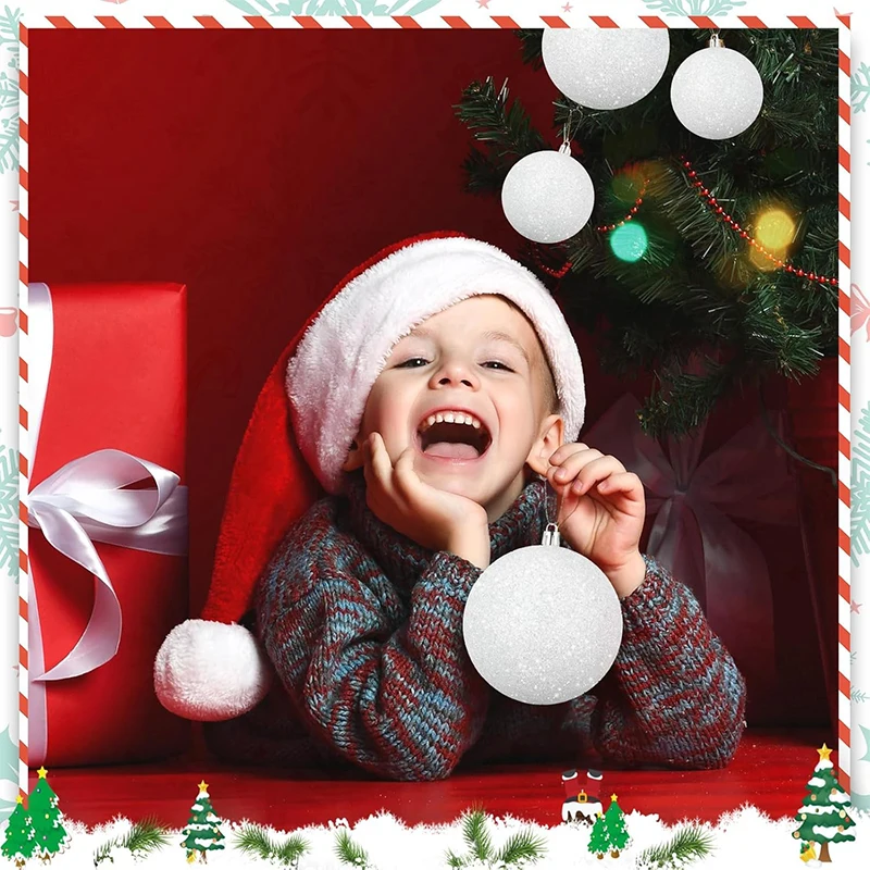 6 قطعة 4/5/6/7 سنتيمتر الأبيض قوس قزح رغوة كرات شجرة عيد الميلاد معلقة قلادة الحلي ديكور المنزل هدايا الحفلات السنة الجديدة 2025 نافيداد