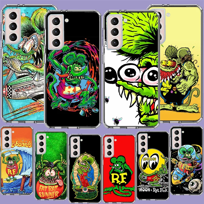 Surf Cool Rat F-Fink Phone Case For Samsung A16 A26 A36 A56 A17 A15 A25 A35 A55 A14 A24 A34 A54 A04S A05S Galaxy Note 20 10 9 8
