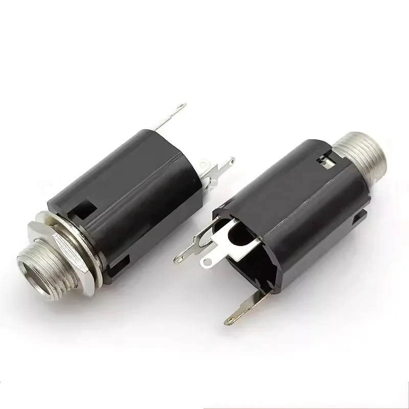 6.35mm headphone socket PJ-617 vertical circular three-pin plug-in three-section two-channel speaker microphone socket