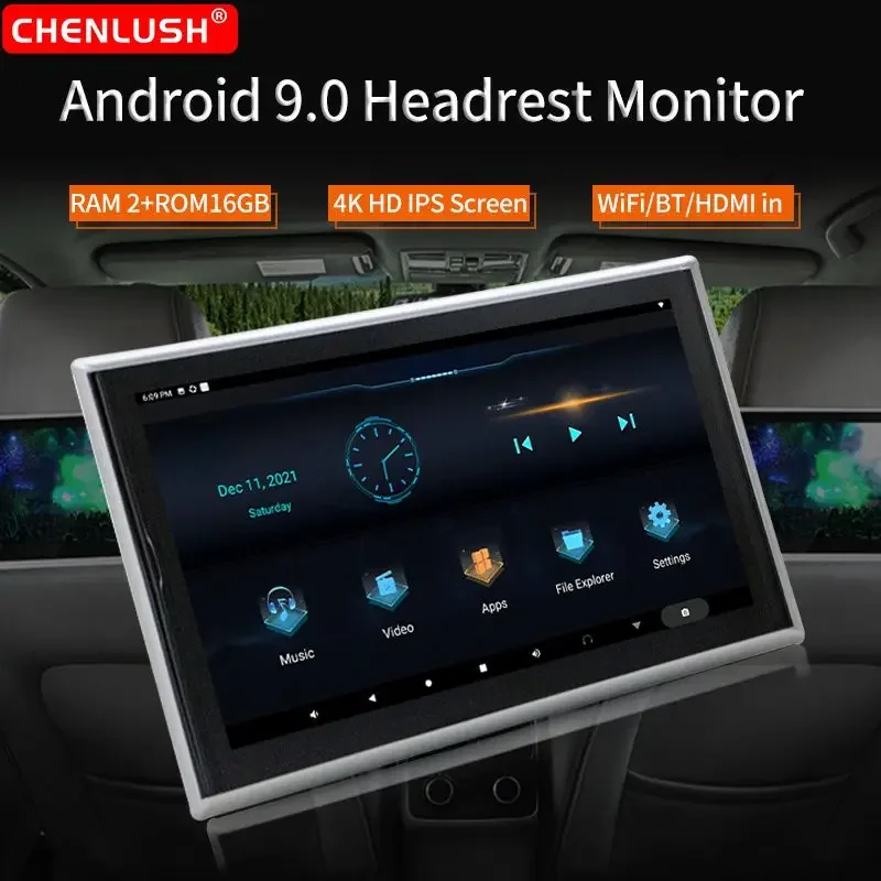 

Car TV Headrest Monitor Touch Screen 9/10 Inch Android 9.0 Auto Rear Seat Display Car Video Players WIFI Bluetooth HDMI in