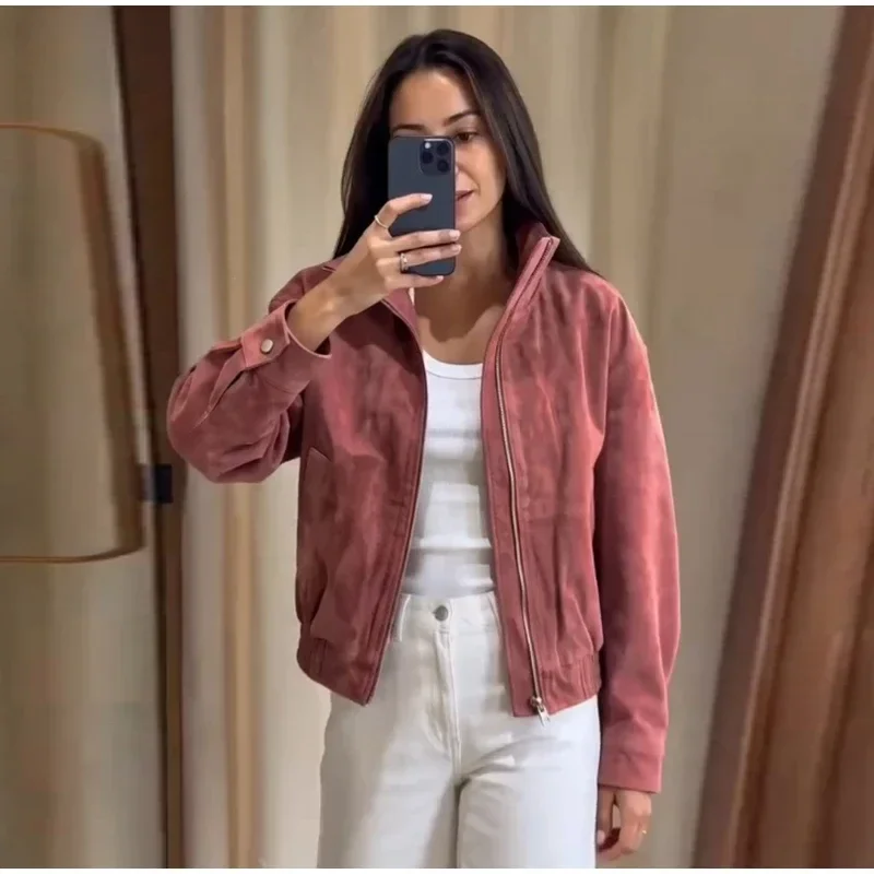 Damen Spitzen-Blazer-Jacke mit V-Ausschnitt, langen Ärmeln und Schnürung an der Taille, kurzer Mantel, Herbst 2026, High-Street-Oberbekleidung – Detail 12