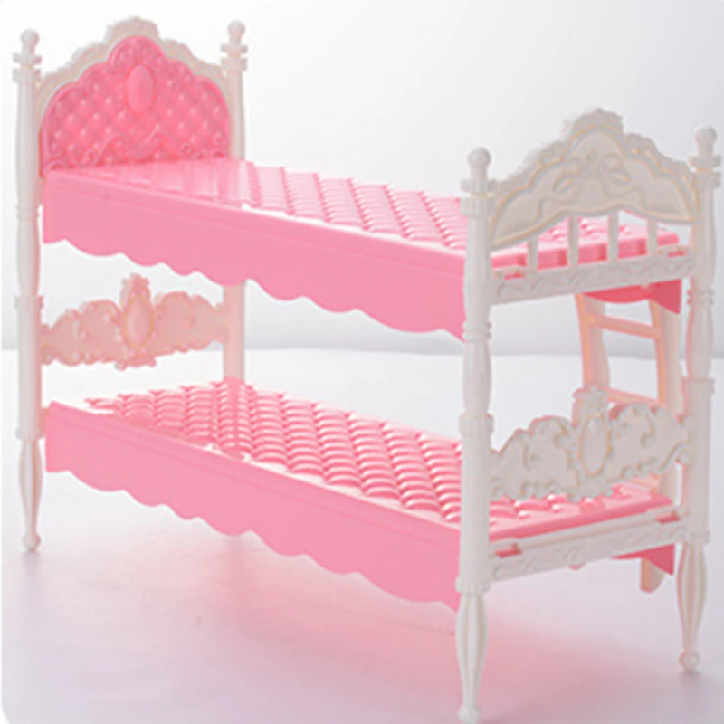 

30cm Doll Children Play House Bed For 30cm Doll Accessories Simulation European Furniture Princess Double Bed With Stairs Toys