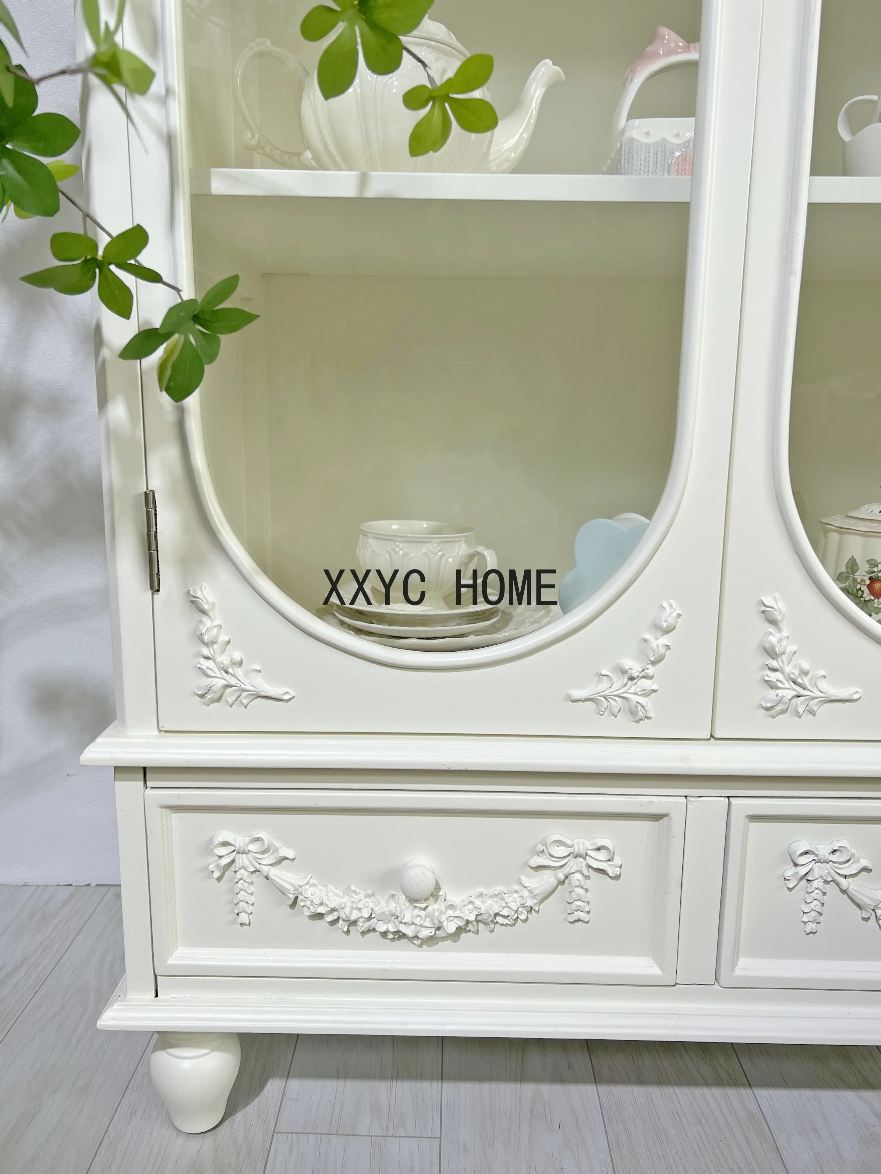 Французский ретро-буфет с двойной дверью, встроенный настенный высокий шкаф, домашний входной шкаф, современный легкий роскошный шкафчик