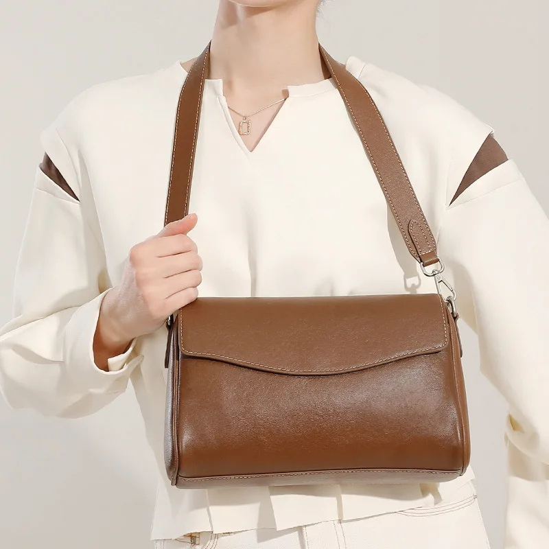 

2025 Genuine Leather Crossbody Bag for Women | Spring Summer Spacious Pillow Shoulder Bag | Luxury Quilted Purse Versatile