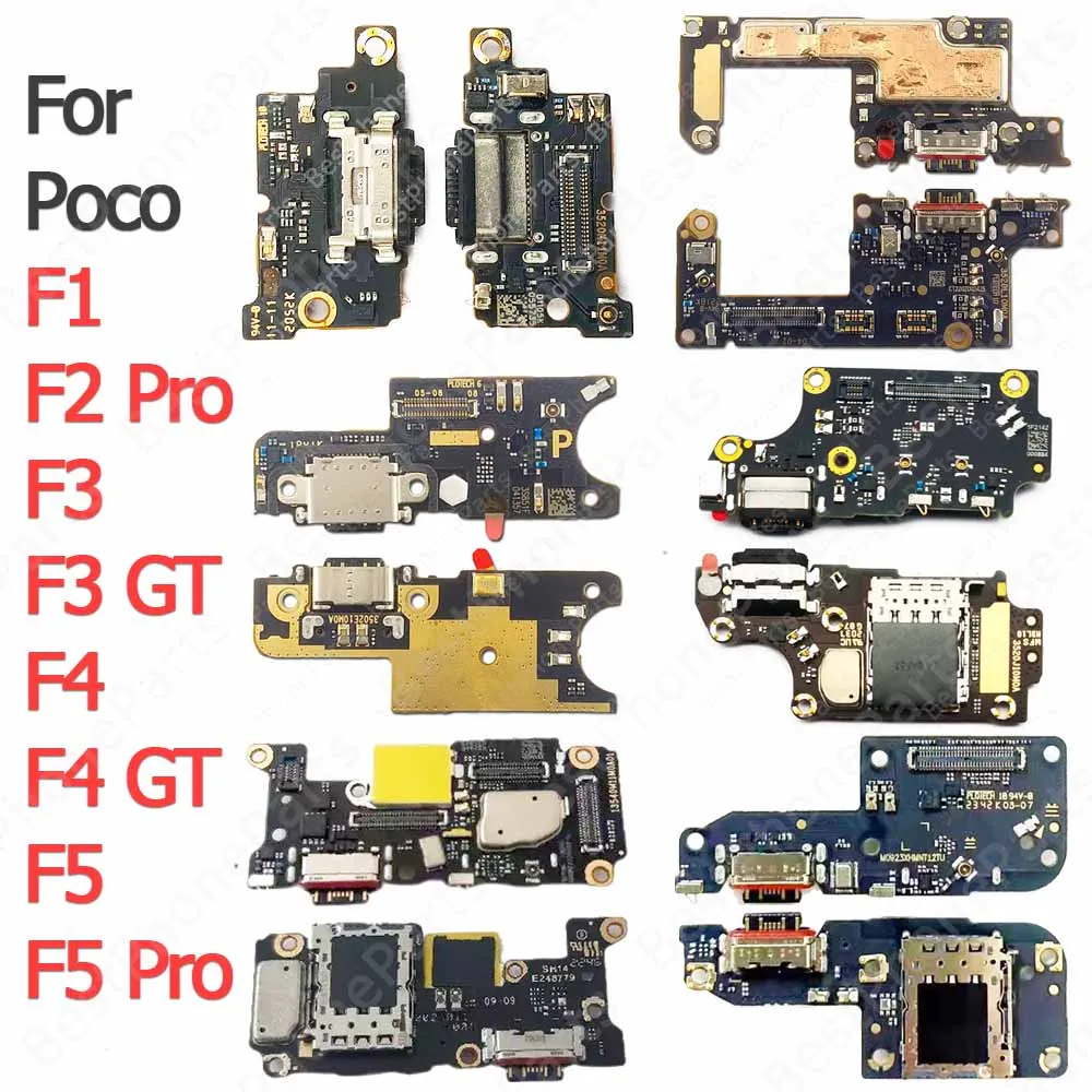 Placa de carga de puerto de carga para Xiaomi PocoPhone F1 Poco F2 Pro F3 F4 GT F5 conector Usb placa de muelle Pcb piezas de repuesto de teléfono