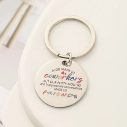 1Pc stainless steel color printed keychain for coworkers, bag hanging accessories, car keychain, birthday gift, daily gift, New