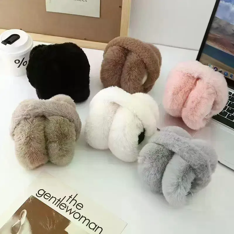 1Pcs Winter Warme Und Niedliche Plüsch Gehörschutz Faltbare kinder Gehörschutz Kalt Und Winddicht Verdickt Student Ohr Tipps