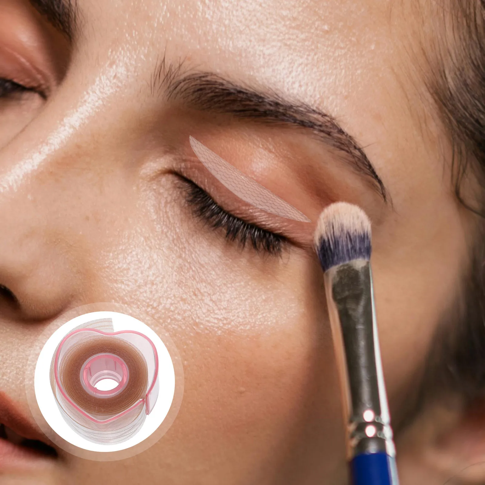 1 rollo de cinta para párpados dobles, tiras invisibles para levantar párpados de Color de piel Natural, suministros de maquillaje fáciles de usar, tiras para levantar ojos sin rastro