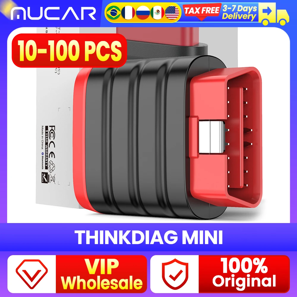 VIP 10-100 PCS Wholesale Price THINKCAR THINKDIAG MINI Bluetooth OBD2 Scanner Full Systems Auto Diagnostic Tool Code Reader