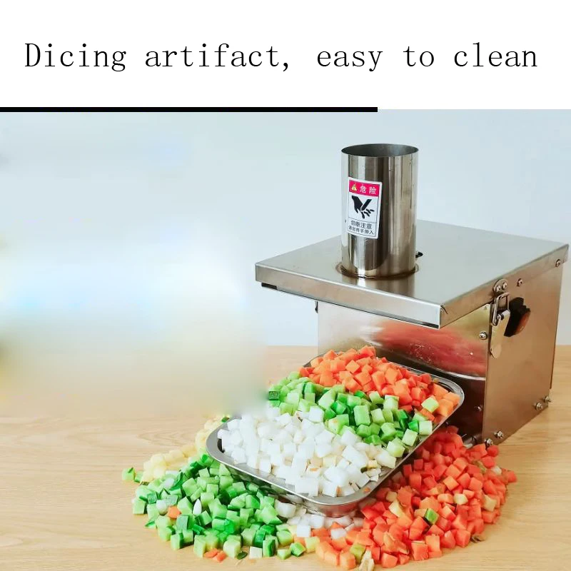 Tagliatrice di cubetti di frutta e verdura Tagliatrice commerciale di cubetti di frutta e verdura Macchina per tagliare a cubetti elettrica