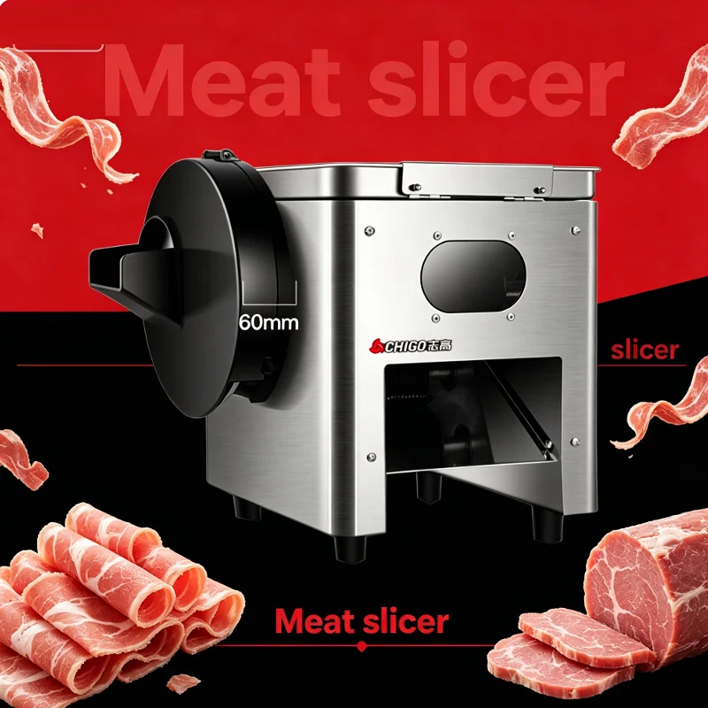 Wholesale price desktop stainless steel automatic meat slicer with adjustable thickness