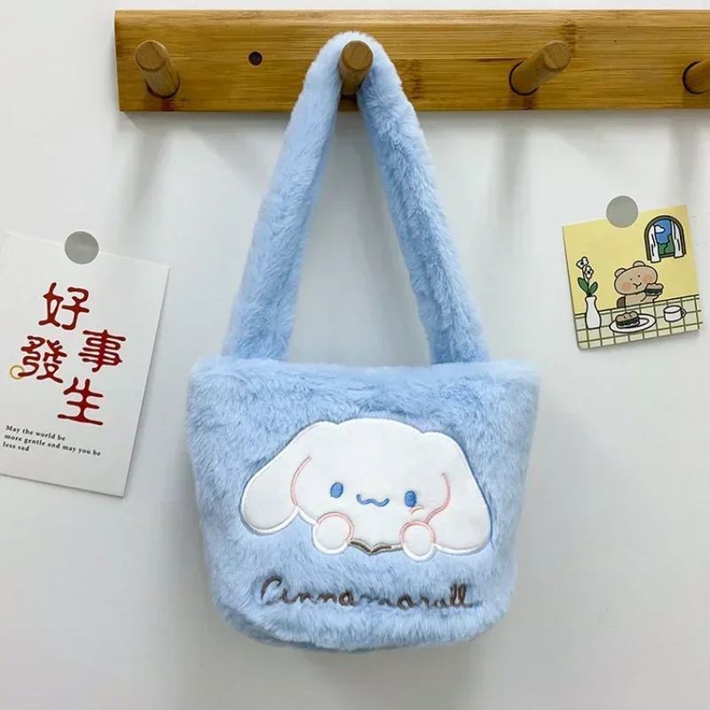 Kawaii Sanrio Mini Shoulder Bag Hello Kitty Cartoon Messenger Plush Backpack Earphone Storage Bag for Girl Kids Cute Rucksack