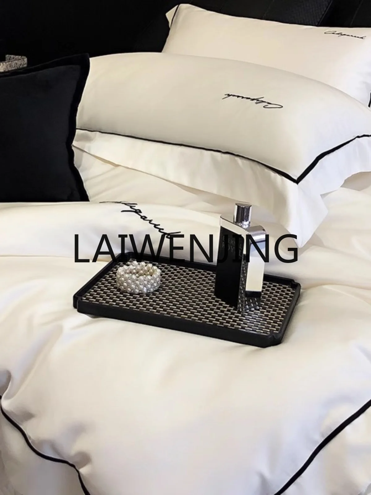 Four-Piece Set New High-End 100 Tencel Cotton Solid Color Cool Feeling Ice Silk Bare Sleeping Bedspread Bedding