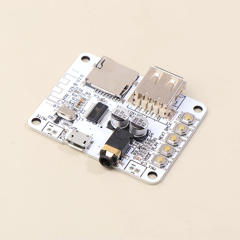 

Decoding Playback A7-004 Bluetooth Audio Receiver Board, 5V 2.1 Stereo Music Module with USB TF Card Slot